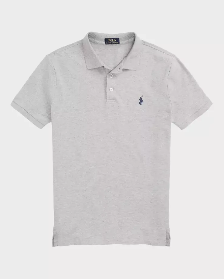 Szara koszulka polo Custom Slim Fit