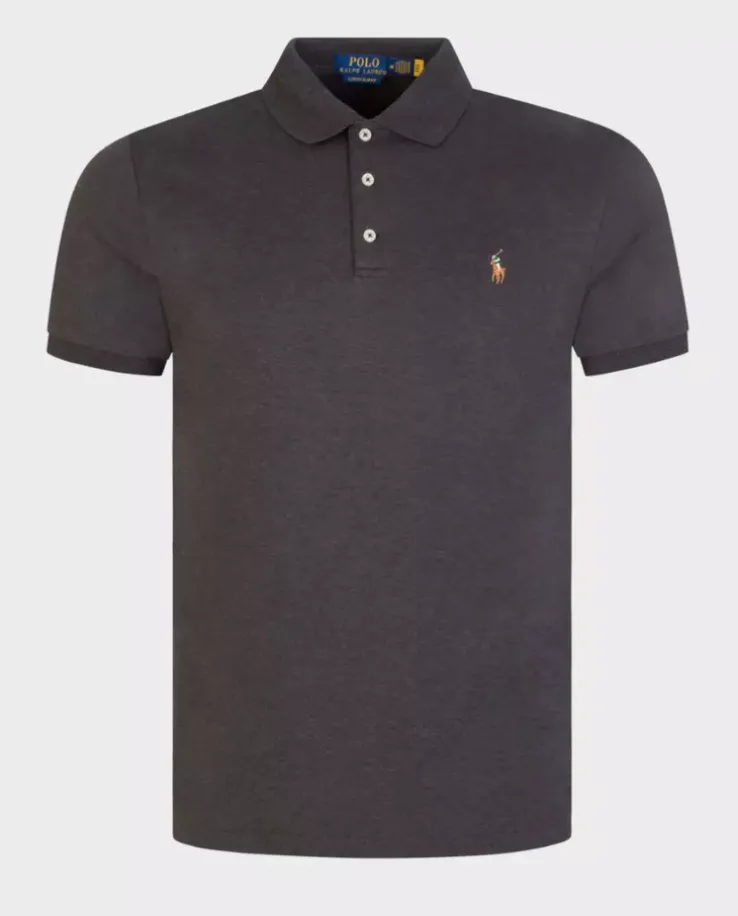 Szara koszulka polo Custom Slim Fit