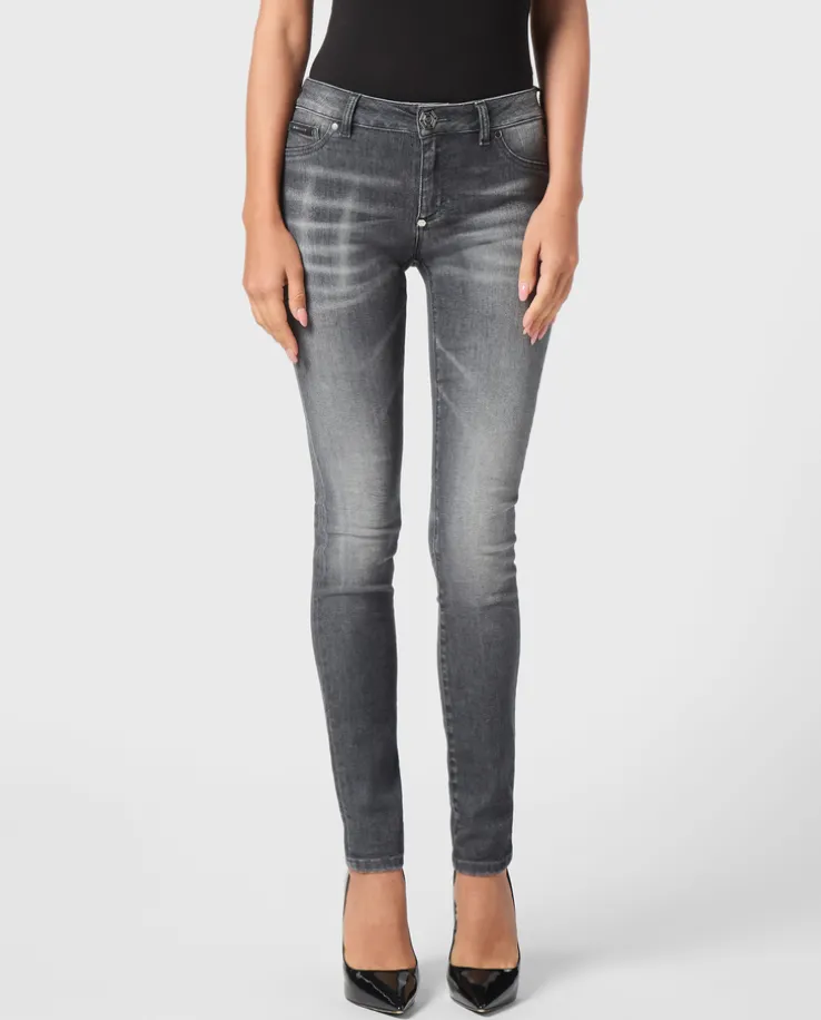 Szare jeansy skinny