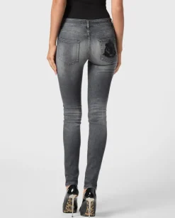 Szare jeansy skinny