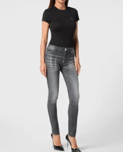 Szare jeansy skinny