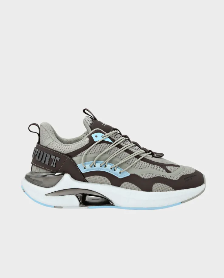 Szare sneakersy na wysokiej podeszwie