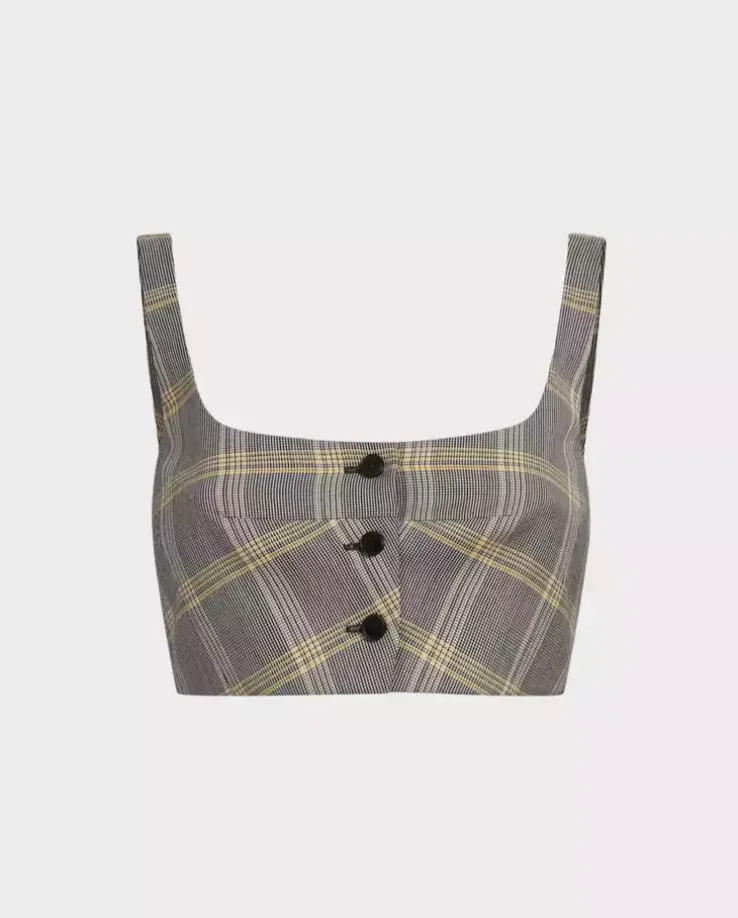 Szary top w kratkę
