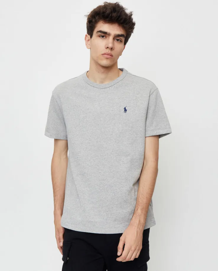 Szary t-shirt z logo Regular Fit