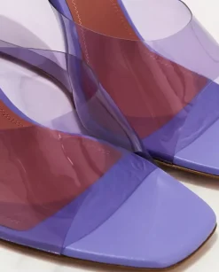 Transparentne klapki na koturnie Lupita Lilac
