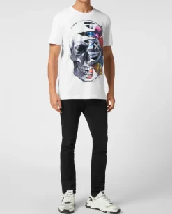 T-shirt z kolorowym motywem czaszki
