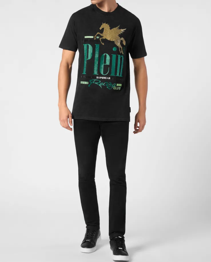 T-shirt z kryształowym nadrukiem
