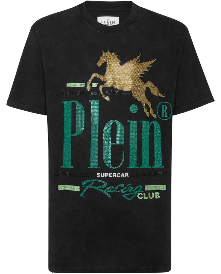 T-shirt z kryształowym nadrukiem
