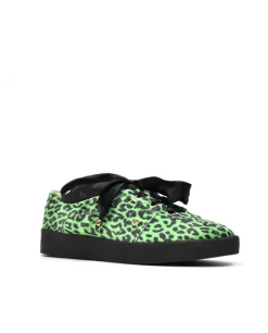 Welurowe sneakersy Green Panther