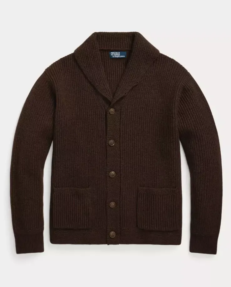 Wełniany kardigan Regular Fit