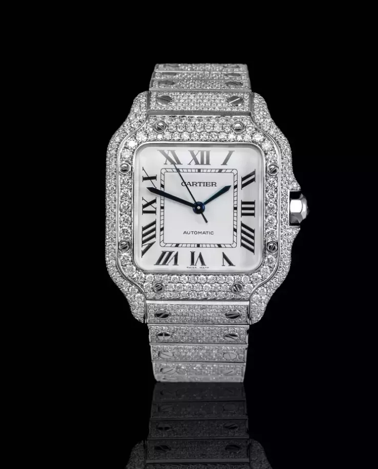 Zegarek Cartier Santos Medium Full Iced