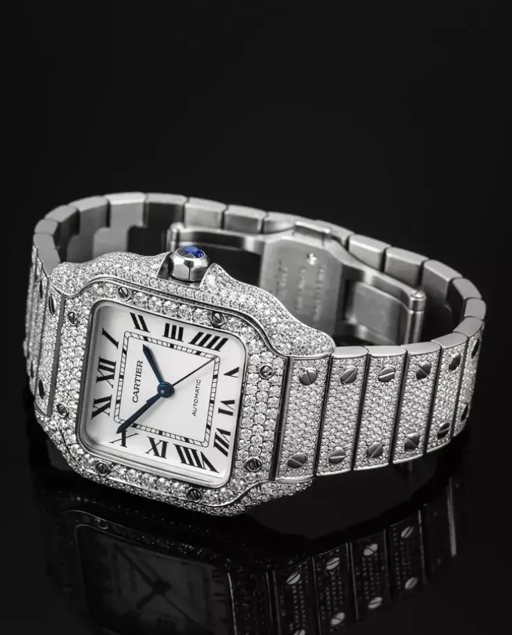 Zegarek Cartier Santos Medium Full Iced
