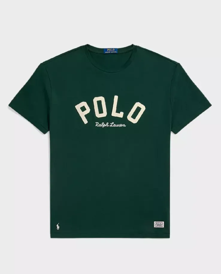 Zielona koszulka z logo Classic Fit