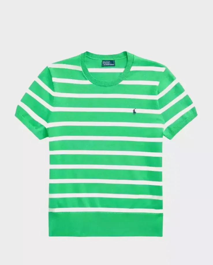 Zielony sweter w paski