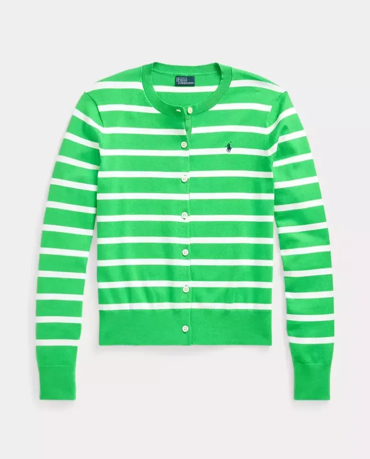 Zielony sweter w paski
