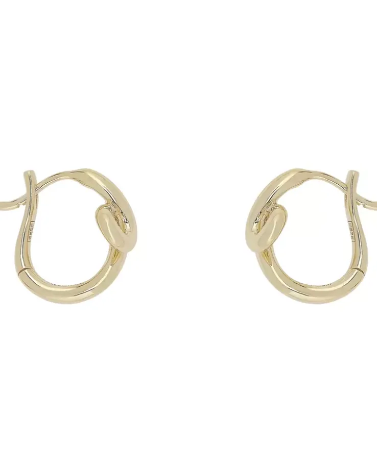 Złote kolczyki Wave Hoops