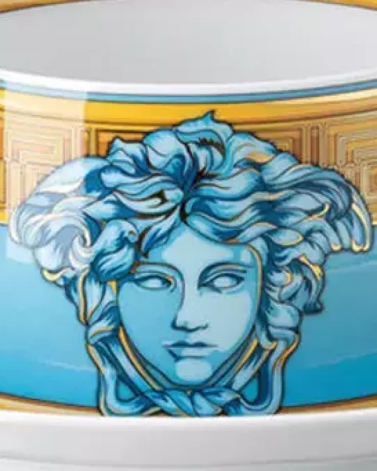 Złoto-błękitna filiżanka do herbaty Blue Coin