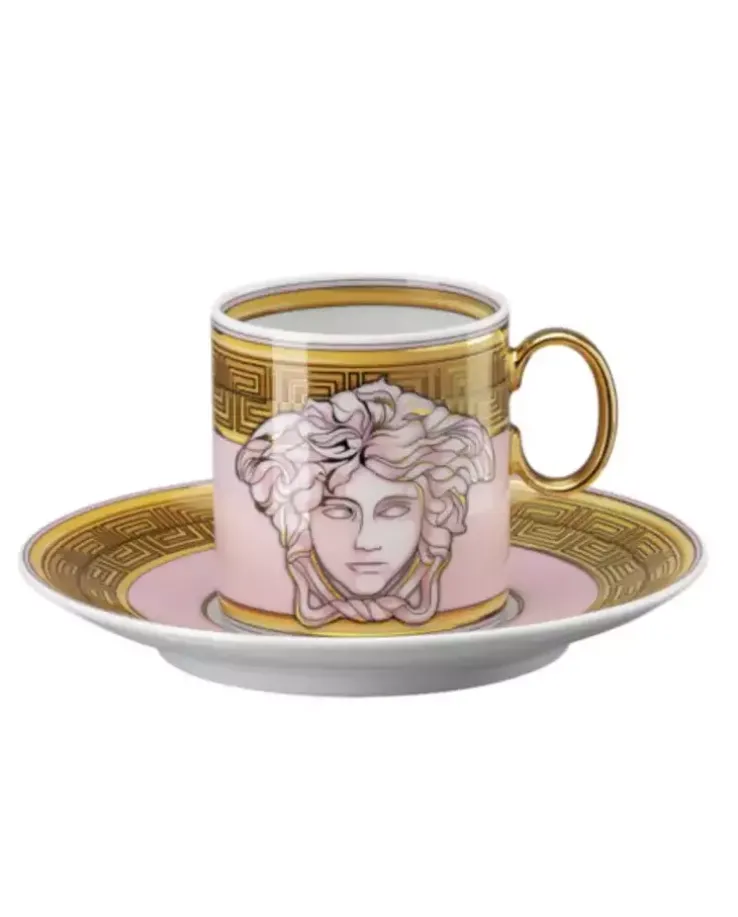 Złoto-różowa filiżanka do espresso Pink Coin